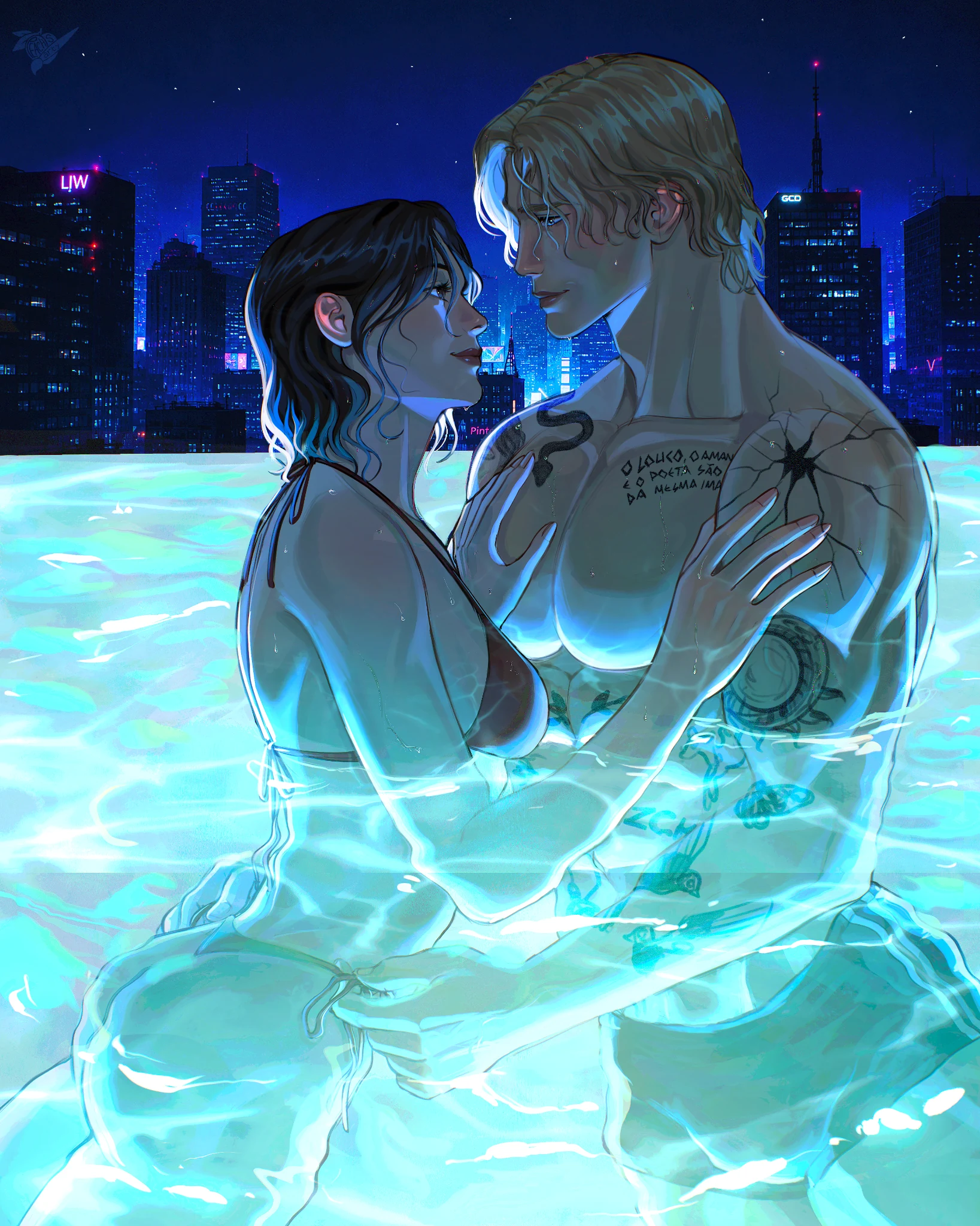 Arte 05 de Albatroz — Dex e Olívia — piscina